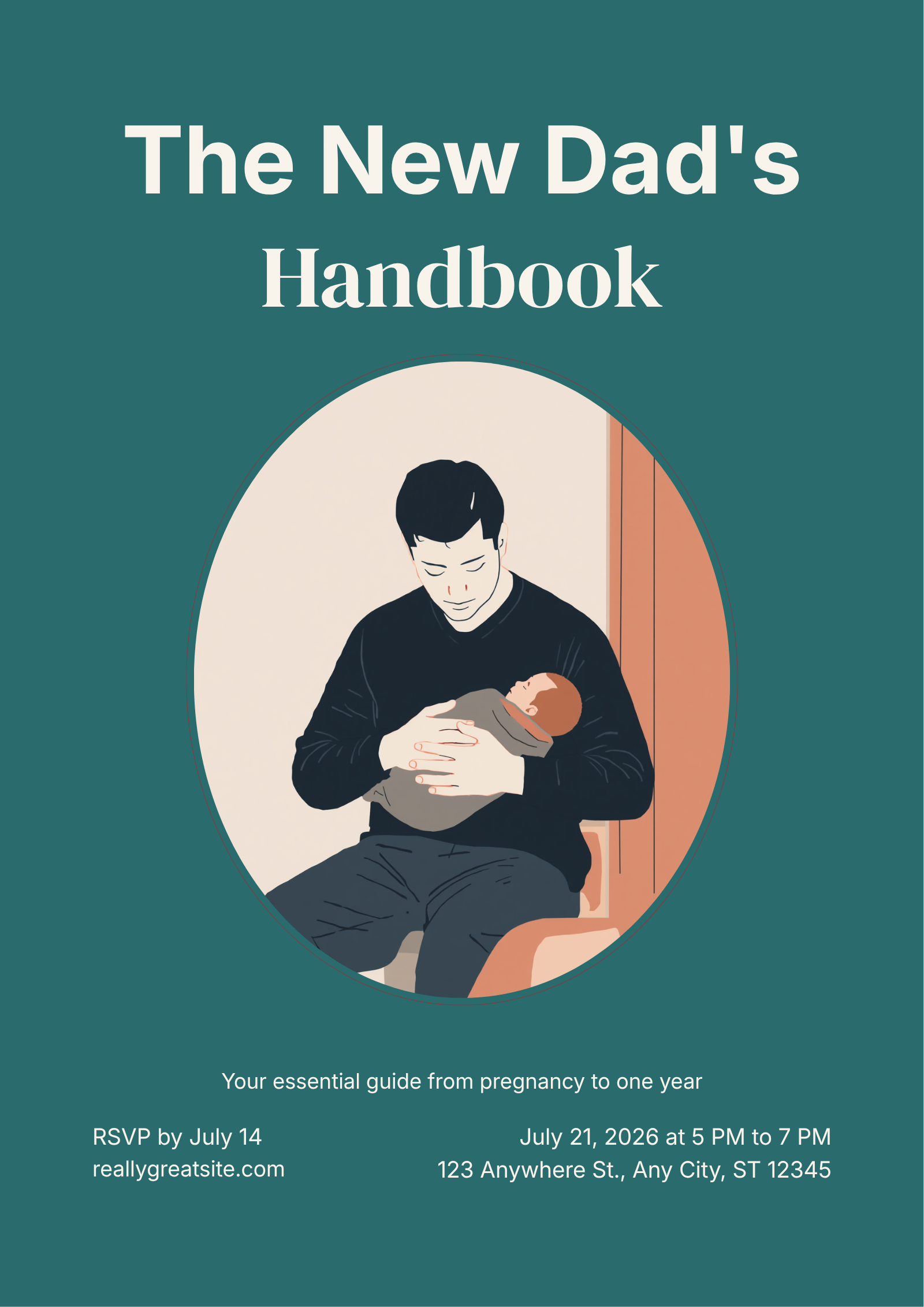Cover of The New Dad's Complete Handbook, a fatherhood PDF guide by Guidetrics