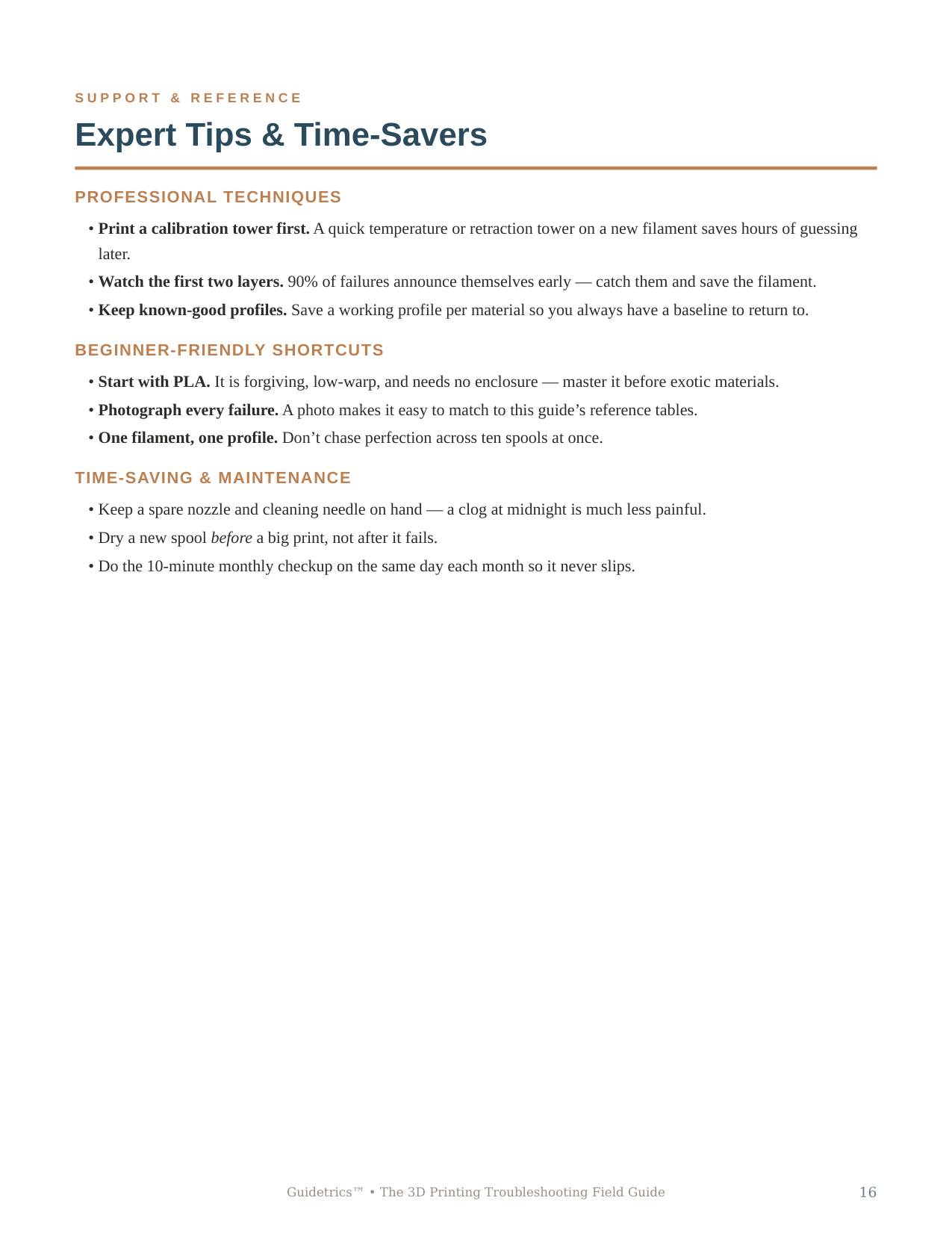 3D Printing Troubleshooting Field Guide