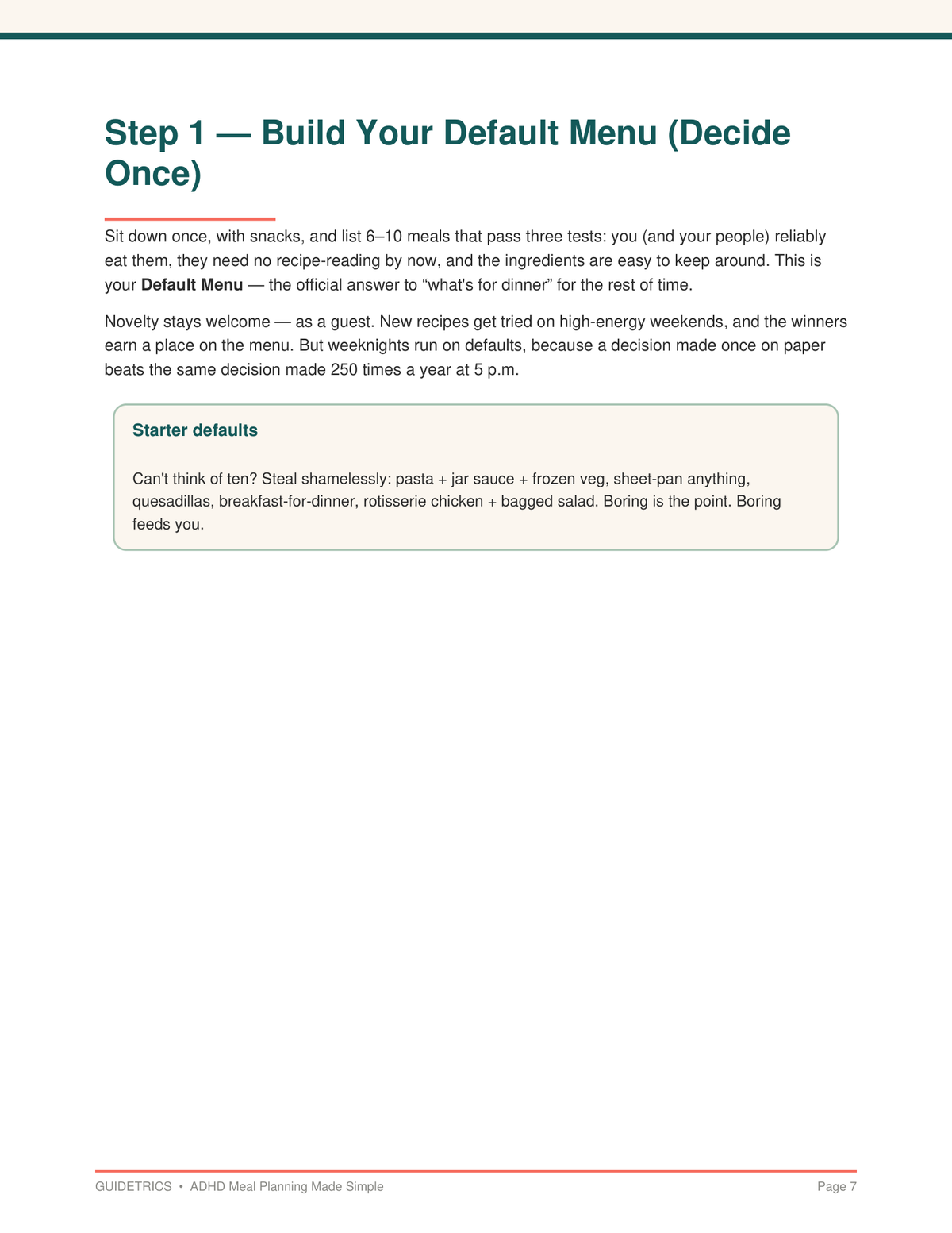 ADHD Meal Planning — A Guidetrics Guide