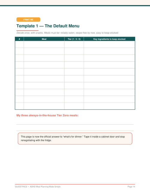 ADHD Meal Planning — A Guidetrics Guide