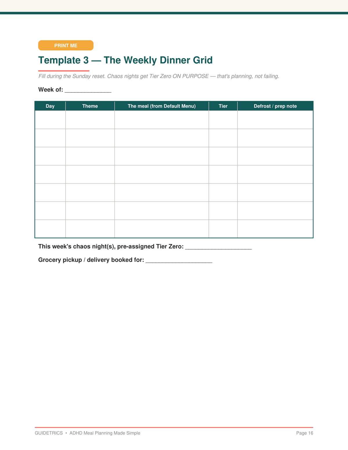 ADHD Meal Planning — A Guidetrics Guide