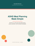 Cover of ADHD Meal Planning Made Simple, a printable meal-planning PDF guide by Guidetrics