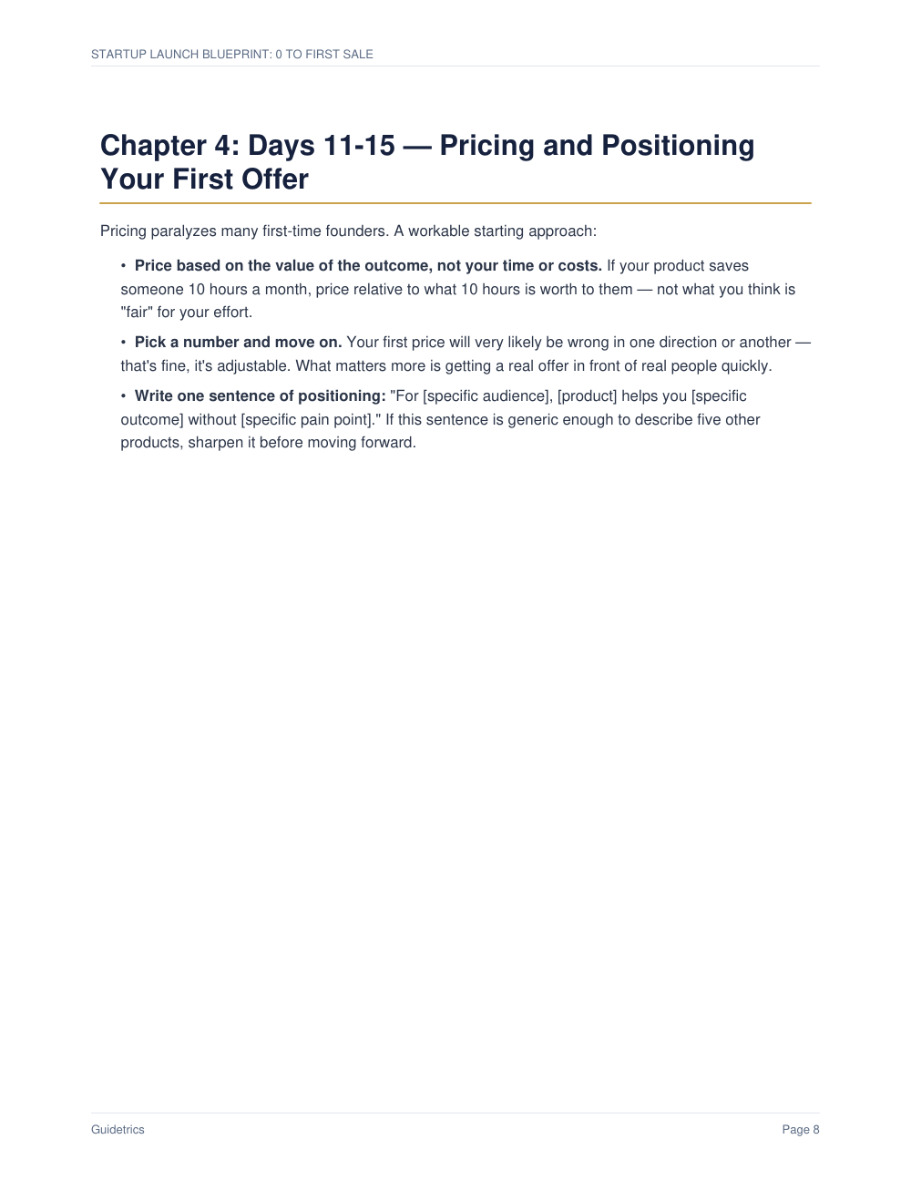 Startup Launch Blueprint: 0 to First Sale
