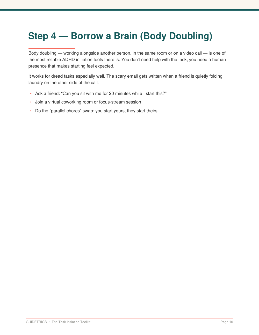 The Task Initiation Toolkit