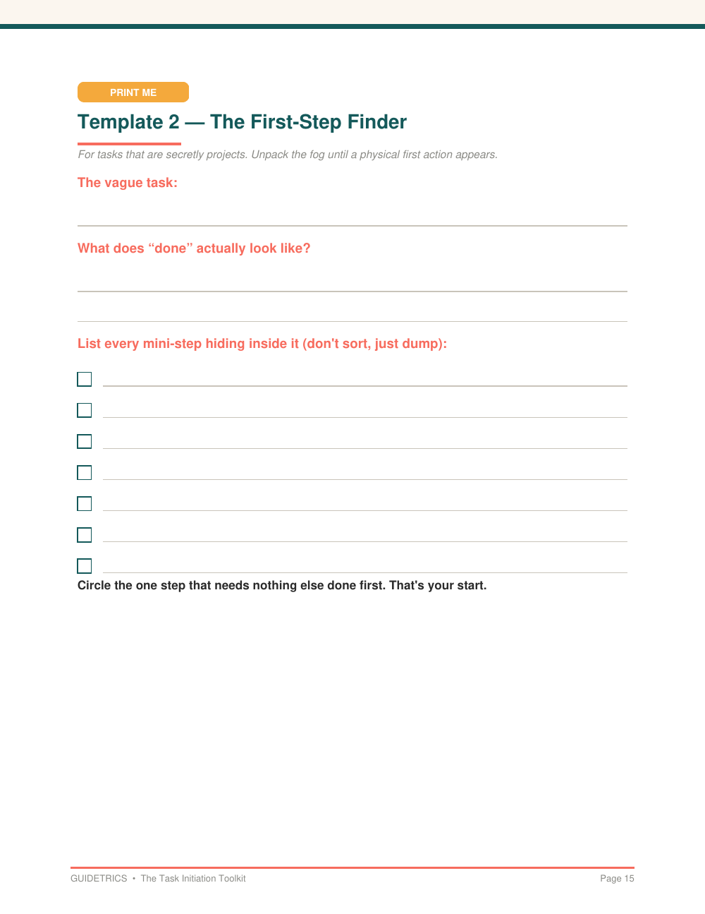 The Task Initiation Toolkit
